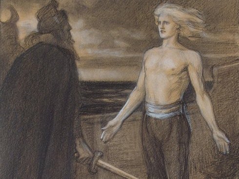 Иллюстрация к поэме Й. Л. Рунеберга "Король Фьялар" (фрагмент), художник А. Эдельфельт