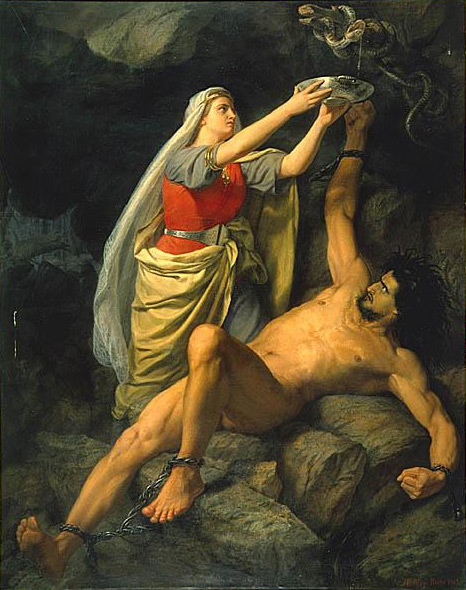 "Локи и Сигунн" (Мартен Эскиль Винге, 1890).