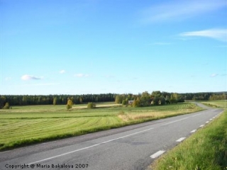 Дорога в деревню Нюй Бюн (Nybyn), что в переводе с шведского буквально означает "Новая Деревня"