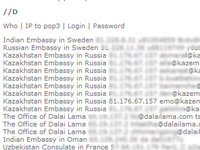 Скриншот списка паролей с сайта DEranged Security